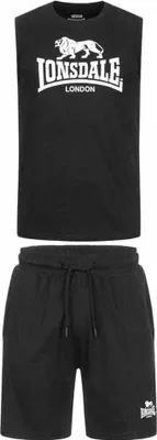 Immagine prodotto di Set T-shirt senza maniche e pantaloncini da uomo regular fit ALLANTON Nero/Bianco L Lonsdale