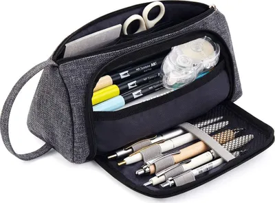 Produktbild von Federmäppchen Federtaschen Teenager  Mäppchen Große Kapazität mit Reißverschluss Schlamperbox Student Make-up Tasche für Schule & Büro