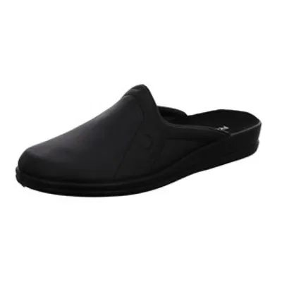 Produktbild von Rohde Herren Hausschuhe Pantoletten Lekeberg, Leder Schwarz, Soft Core-Technologie, rutschfeste Laufsohle, Weite G, 47 EU, 2 cm