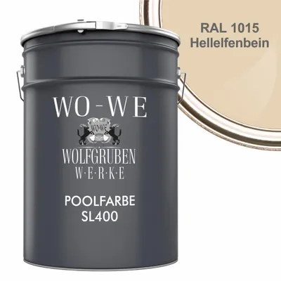 Produktbild von Schwimmbadfarbe Poolfarbe Schwimmbeckenfarbe SL400 Hellelfenbein ähnl. RAL 1015 - 10L