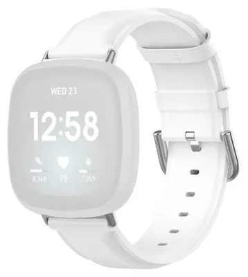 Produktbild von By Qubix passend für Fitbit Versa 3/4 & Sense 1/2 Lederarmband - Weiß