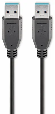 Produktbild von GOOBAY USB 3.0 Super-Speed Anschlusskabel, A/A, 95716, 0,5 m, schwarz