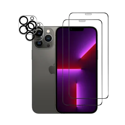 Produktbild von Kameraschutz Displayschutz Schutzglas für iPhone 13 Pro Max 2er Pack Panzerfolie Bildschirm Kamera Glasfolie