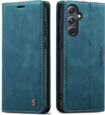 Produktbild von Galaxy S23 FE Hülle, Retro Kunstledertasche mit Standfunktion Schutzhülle für Samsung Galaxy S23 FE Blau