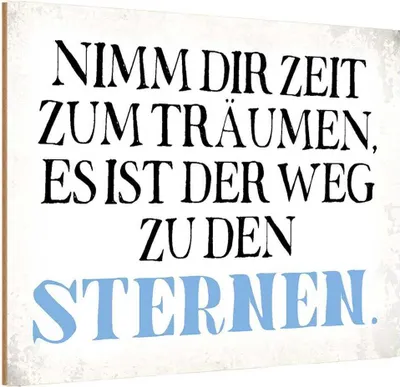 Produktbild von vianmo Holzschild 20x30 cm nimm dir Zeit zum träumen Spruch Zitat