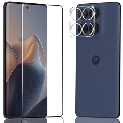 Obrázok produktu pre 1-balenie Motorola Edge 60 Fusion Ochranné sklo na displej & 1-balenie ochrana objektívu - Tvrdené sklo 9H - Super kvalita 3D