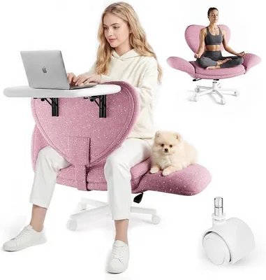 Imagen del producto de Silla de oficina con superficie de escritorio plegable y reposabrazos ajustables