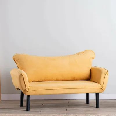 Immagine prodotto di Hone - Divano Letto 2 Posti, 140x65 cm Giallo, Contenitore