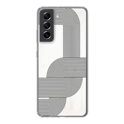 Produktbild von MuchoWow® Handyhülle Schutzhülle Hülle für Samsung Galaxy S21 FE Kunst - Schwarz - Weiß - Linie Silikon Softcase Handy Hülle - Mobiltelefonhülle