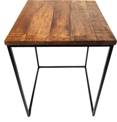Produktbild von Mango Holz Beistelltisch eckig - 38 x 53 cm - Couchtisch quadratisch