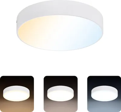 Image de Plafonnier LED CATALINA 12W 1050lm 3CCT IP20 rond blanc | HOROZ