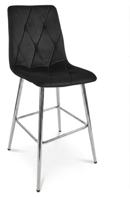 Zdjęcie produktu dla Styl I Elegancja Hoker Libra - Aksamit Czarny / Nogi Chrom X 1