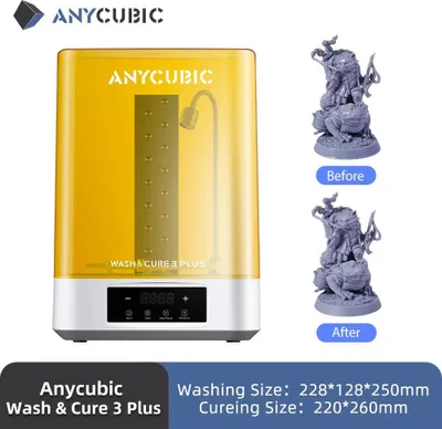 Image de Station de lavage et de durcissement - Wash-Cure 3 Plus - 2-en-1 pour impressions 3D en résine/LCD - e CE - 110–220 V