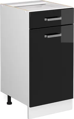 Produktbild von Küchenunterschrank Vicco R-Line Schwarz Hochglanz 40 cm ohne Arbeitsplatte, Model 41037