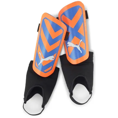 Produktbild von Puma ULTRA Light Ankle Fußball Schienbeinschoner Unisex orange blau glimmer Gr XS