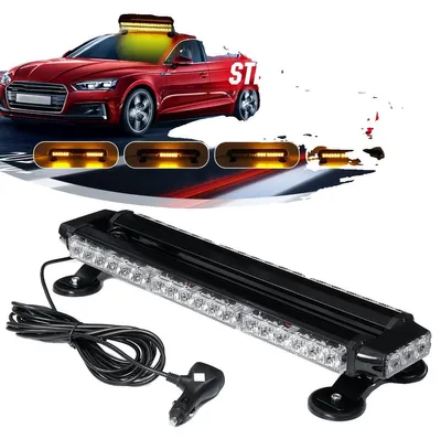 Produktbild von Stroboskoplichtleiste, 53 cm, 42W Leistung, universelle Kompatibilität, bernsteinfarbene Lichtfarbe,