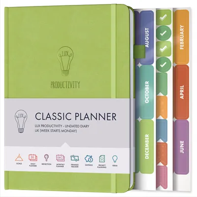 Image de Calendrier hebdomadaire, agenda de rendez-vous non daté, couleur vert clair, pour bureau