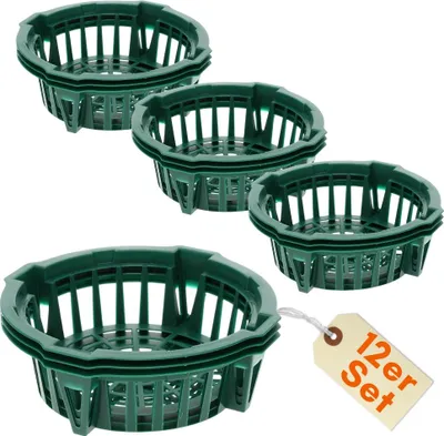 Produktbild von 12er Set Pflanzkörbe für Blumenzwiebeln Pflanzschale Tulpenzwiebeln Pflanzkorb Blumenzwiebeln Pflanzschalen Wühlmauskorb für Blumenzwiebel Pflanzhilfe Tulpen 22 cm