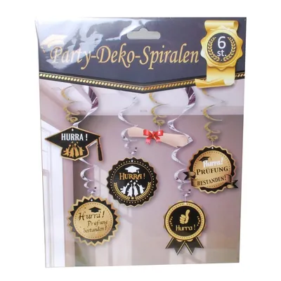 Produktbild von Deko Swirls Spiralen Prüfung bestanden Abitur Abschluss Bachelor Master