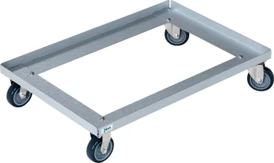 Produktbild von Kongamek Rollwagen verzinkt 616x416x128mm mit 2 Bock- und 2 Lenkrollen ohne Bremse