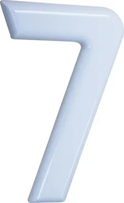 Produktbild von Hausnummer 7 aus weißem Nylon, 160 mm hoch, witterungsbeständig für den Außenbereich
