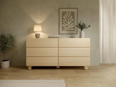 Produktbild von MOEBLO Schubladenkommode ELDORA 160 – Sideboard mit 6 Schubladen, breite Aufbewahrungskommode 160x80x38 cm - Vicenza-Eiche