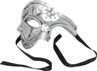 Produktbild von Viktorianische Steampunk Halbmaske (Silber)