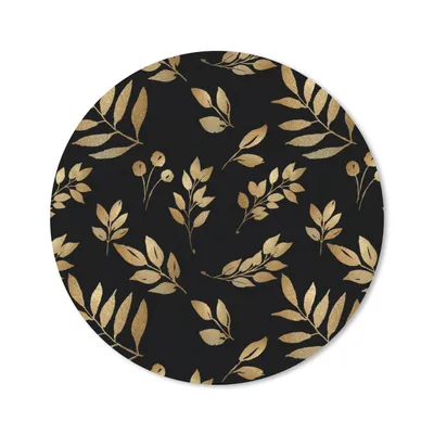 Produktbild von MuchoWow® Mauspad Mousepad Blatt - Muster - Gold 20x20 cm - Mousepads - Maus Mat - Pad - Mausunterlage - Schreibtischmatte