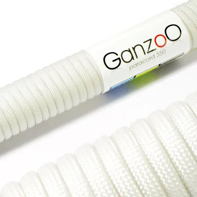 Imagen del producto de Cuerda paracord 550, color blanco, diámetro de 4 mm, longitud de 30 metros, cordel de nylon-poliéster versátil para actividades al aire libre