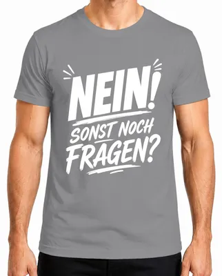 Imagen del producto de ¡No! ¿Alguna otra pregunta? Camiseta para hombre, diseño sarcástico con la frase "¡No!", color gris, talla 3XL