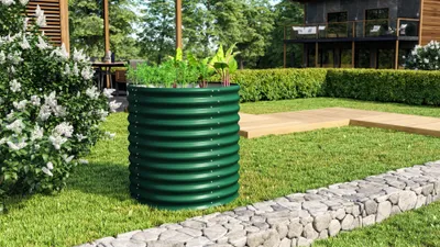 Produktbild von Vitavia Hochbeet "Terra 858" seegras 86 cm Modell "Rund"