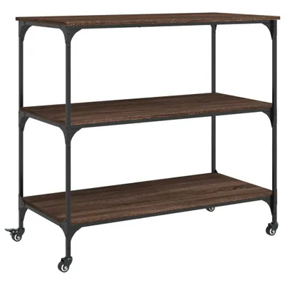 Obrázek produktu pro vidaXL Kuchyňský vozík hnědý dubový vzhled 102x50x95 cm materiál na bázi dřeva