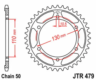 Obrázek produktu pro Řetězové kolo 530 JT Sprockets C49 Steel - 44 zubů,