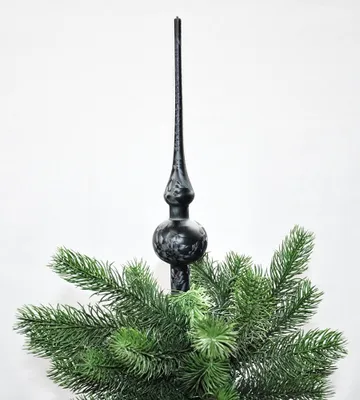 Produktbild von Christbaumspitze 28cm Schwarz Eislack