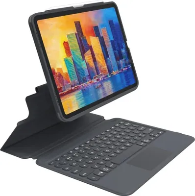 Produktbild von ZAGG Pro Keys, QWERTZ, Deutsch, Trackpad, Apple, 10.9-inch iPad Air (4th gen.) and iPad Pro 11-inch (1st & 2nd gen.), Schwarz, Grau