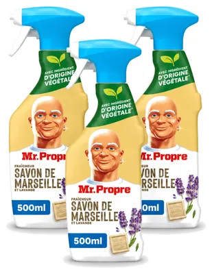 Produktbild von 3 x Mr. Proper Allesreiniger Spray - Marseille Seife und Lavendel - 500 ml - Vorteilspackung - 3 Stücke