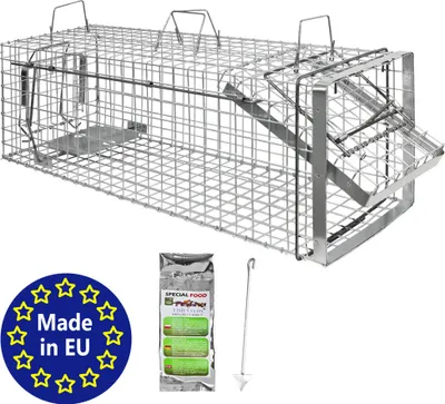 Produktbild von Petigi Tierfalle Lebendfalle für kleine bis mittelgroße Tiere wie Maus, Katze, Marder, Fuchs, Otter, Kaninchen, Modell: , Größe / Modell:Heavy 2 (102 x 34 x 34 cm)