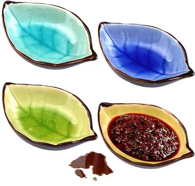 Image de Lot de 4 petits bols en céramique - Céramique de haute qualité - Petits bols en céramique multicolores