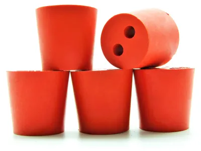 Produktbild von Gummistopfen 32/26mm + 2 Löcher x 5 Stk, Konischer Gummistopfen | Gummi Korken