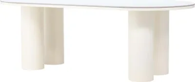 Produktbild von FURNLUX Esstisch Havstenssund Grau Und Beige 110cm / Hauptfarbe: Beige / Abmessungen: 110 x 220 x 75 cm