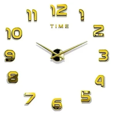 Immagine prodotto di Orologio da parete, design 3D, materiale acrilico, dorato