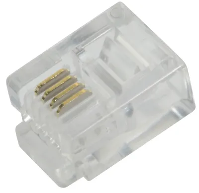 Produktbild von LogiLink RJ11, RJ11, Transparent, Gold, RoHS, 100 Stück(e)
