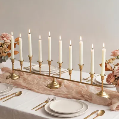 Image de Solidchoice - Bougeoir doré pour mariage - Chandélier vintage à 10 branches