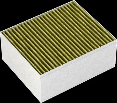 A 3D render of an air filter.