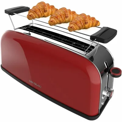 Produktbild von Cecotec Toastin' time 1100, 2 Scheibe(n), Rot, Edelstahl, Tasten, Niveau, Drehregler, 1100 W, 220 - 240 V