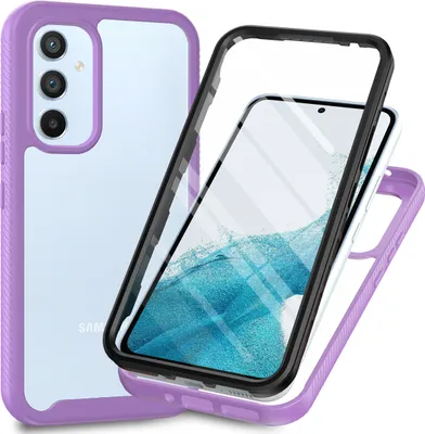 Produktbild von Galaxy A54 5G Hülle, Bumper mit Eingebautem Displayschutz 360 Grad Komplettschutz Schutzhülle für Samsung Galaxy A54 5G Lila