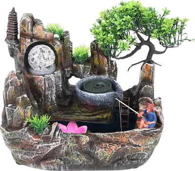 Produktbild von Felsenbrunnen, für den Innenbereich, LED-Lampe enthalten, grün