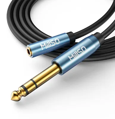 Productafbeelding van Audio-adapter 6,35 mm jack naar 3,5 mm jack, 3 meter, vergulde contacten