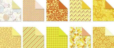 Produktbild von Desinpapier Faltblätter 'Citrine' 100g/qm 10x10cm VE=50 Blatt sortiert 10 Designs