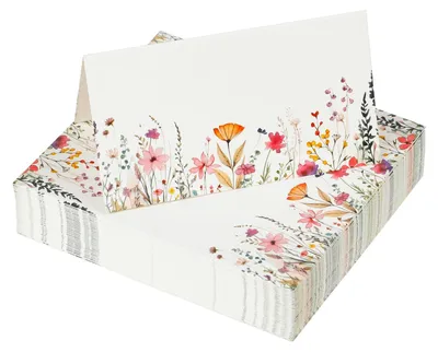 60 Papier-Platzkarten, Aquarell-Wildblumen, 8,9x5,1 cm